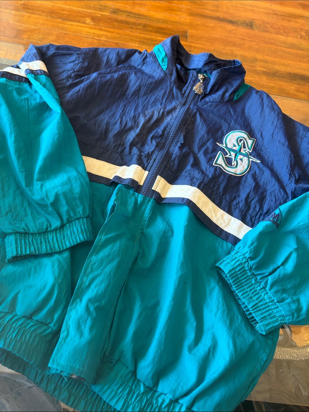 Seattle Mariners Vintage Windbreaker Jacket Teal & Navy